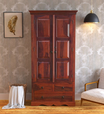 Seron - Solid Sheesham Wood Wardrobe / Cabinet / Cupboard  For Living OR Bedroom