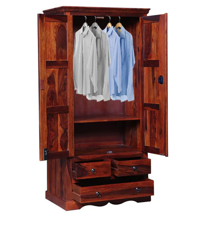 Seron - Solid Sheesham Wood Wardrobe / Cabinet / Cupboard  For Living OR Bedroom